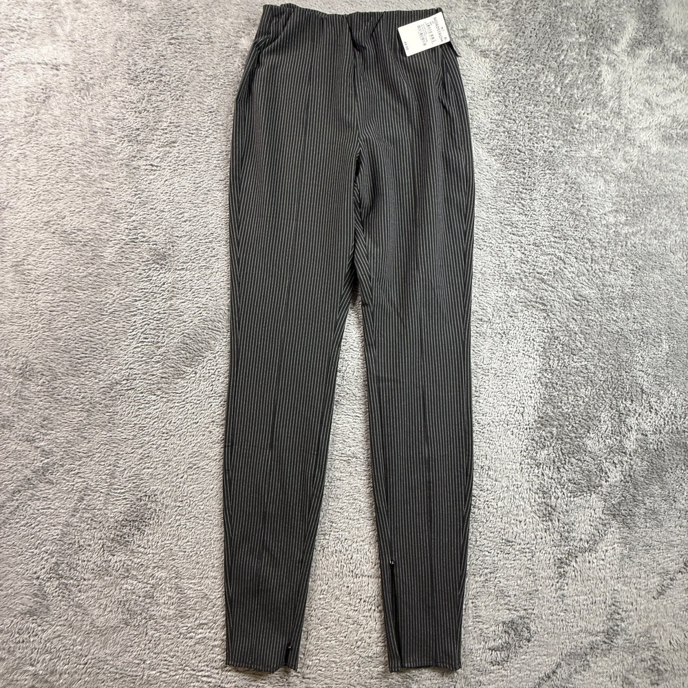 Open Edit XS Black Pinstripe Pull-On Pants Stretchy Career Office Trousers NWT
